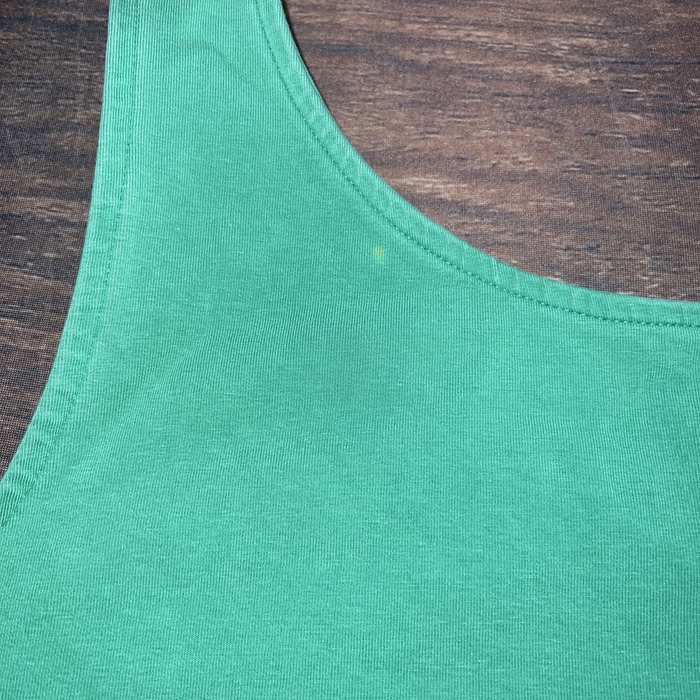 LL Bean Women's Cotton Stretch Sleeveless Tank Top Green Size XL - Picture 6 of 6